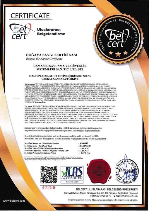 Respect for Nature Certificate — Environmental responsibility certificate